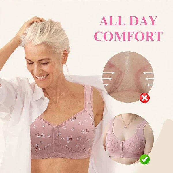 2025 New Anti Sagging Front Open Cooling Cotton Bra - Lush Pesh