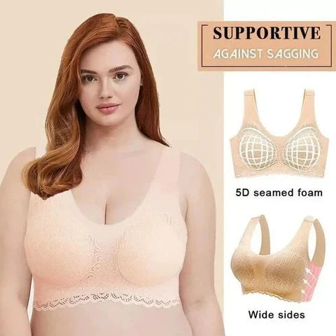 HOT SALE NOW Terminaten Bra, Movort Push Up Bra, Shock-Proof Latex Pad Lace Bra,