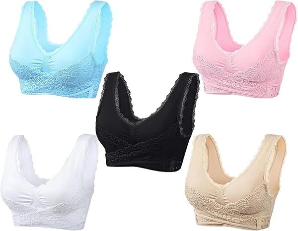 last day 30% off - comfy corset bra front cross side buckle lace bras - Lush Pesh